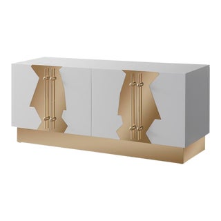 Callista Sideboard, White & Gold For Sale