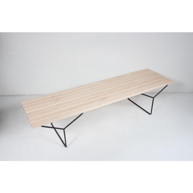Harry Bertoia Attributed to Harry Bertoia for Knoll Birch & Black Iron Bench / Coffee Table C. 1970 For Sale - Image 4 of 18