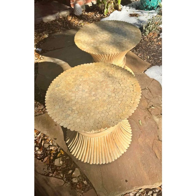 Vintage Pair of McGuire Style Sheaf of Wheat Bamboo Tables For Sale In Houston - Image 6 of 7