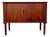 Vintage Mid Century Danish Modern Teak Tambour Cabinet For Sale