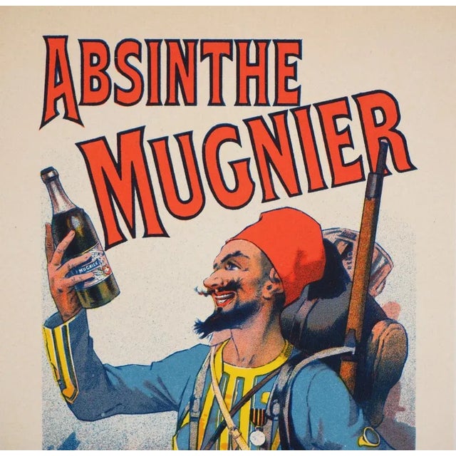 Lucien Lefevre, Absinthe Mugnier, Original Lithograph, 1897 For Sale - Image 3 of 9