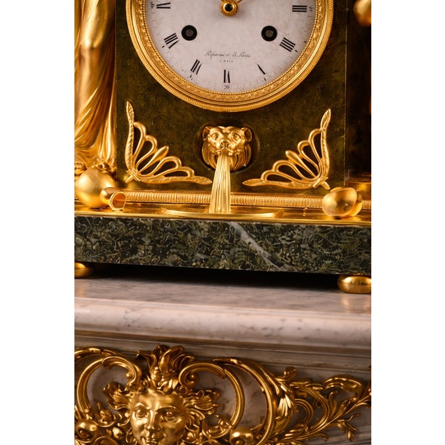 1800s Lefevre Empire Ormolu Marble Venus Clock – 1 Pc For Sale - Image 4 of 15