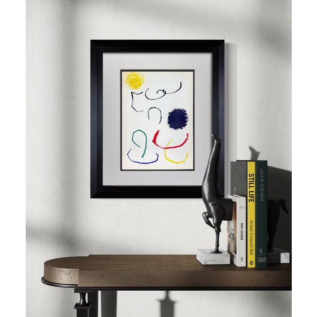 Original Joan Miro Lithograph in Color, 1964. Limited Edition Artwork. Hand signed, initial, lower right. It's impressed...