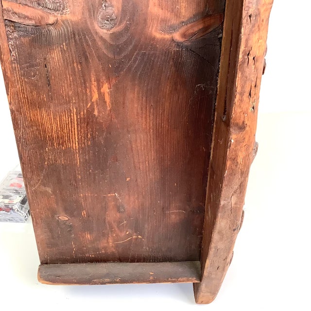 Antique Hand Carved Bear Wall Shelf Hanging Display Black Forest Style Primitive Folk Art For Sale - Image 13 of 18