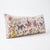 An extra-long lumbar pillow cover made from hand-embroidered Uzbek Suzani cotton — embroidered winged horses and flowering...
