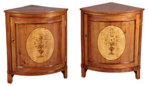 Small Antique Corner Cabinets in Cherry, 1800s, Set of 2