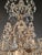 Antique Art Nouveau Flower Candelabrum Crystal Chandelier Brass Ceiling Lustre For Sale - Image 12 of 15