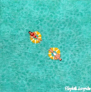 Original Textured Square Artwork, ''Going Nowhere Day 6'' by Elizabeth Langreiter