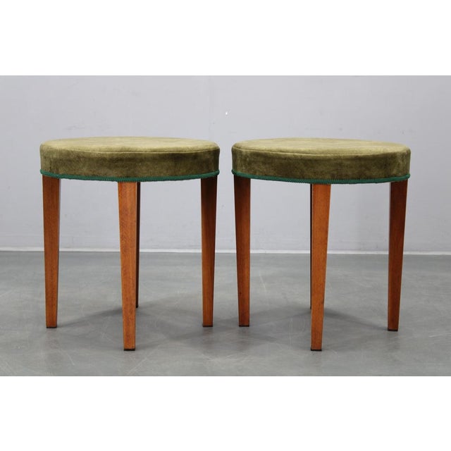 Art Deco Stools, Czechoslovakia, 1940s, Set of 2 For Sale - Image 3 of 10
