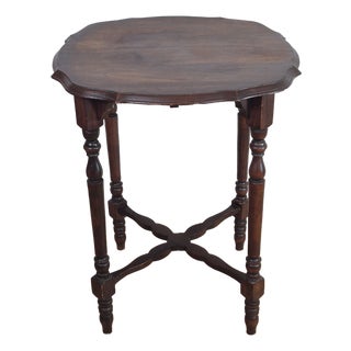 Circa 1930s Carved Mahogany Parlor Side Table Center Table Gueridon For Sale