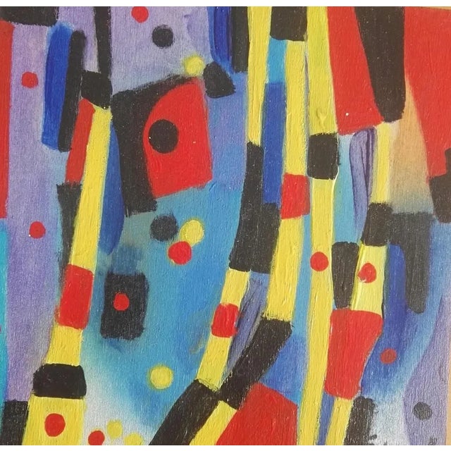 Abstract Composition - Original Oil on Table by M. Goeyens - 2000s 2000s For Sale