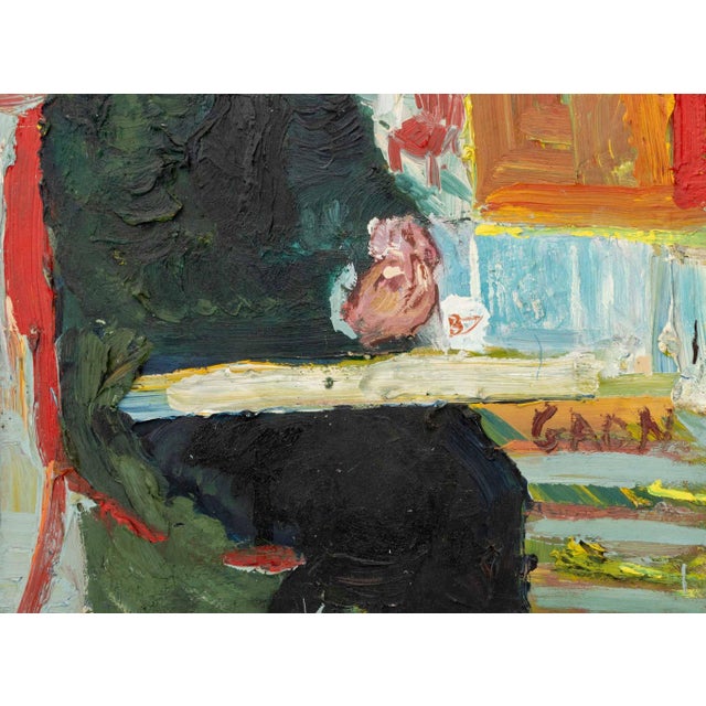 Simon Gaon Expressionist Figural Scene Oil For Sale - Image 4 of 7