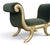 Vintage Hollywood Regency Neoclassical Giltwood Scroll-Arm Bench in Green Velvet For Sale - Image 10 of 12