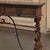 Mid Century Spanish Walnut Sofa Table ~ Console With Hand Forged Iron Stretcher For Sale - Image 11 of 18