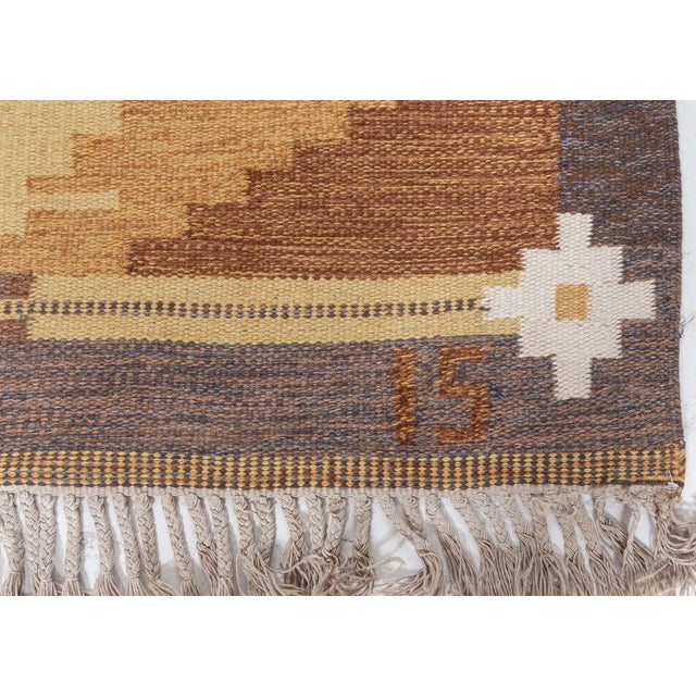 Doris Leslie Blau Vintage Swedish Flat Woven Rug by Ingegerd Silow For Sale In New York - Image 6 of 9