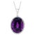 68 Carat Amethyst & 2.2 ct Diamond Pendant Necklace 14 Karat White Gold + Chain For Sale - Image 15 of 18