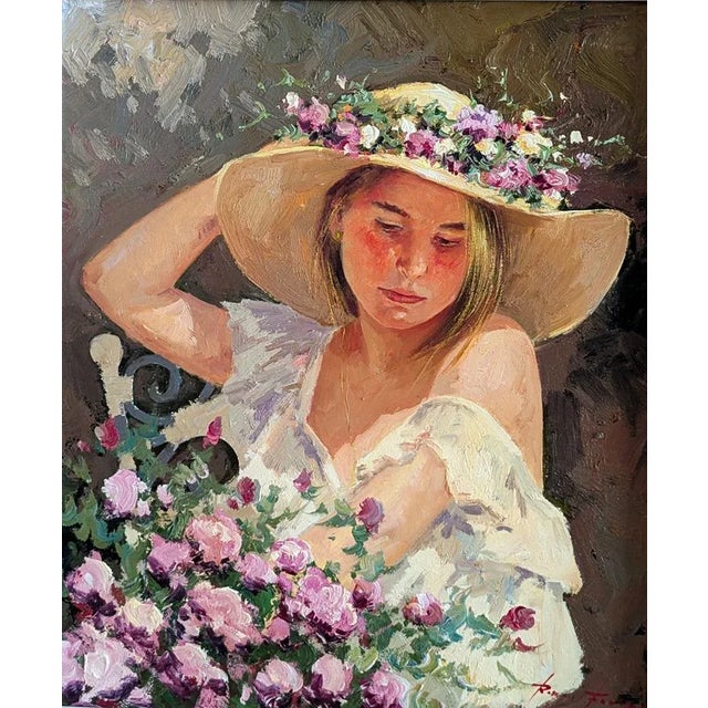 José Miguel Roman Frances - Pamela Floral Size with frame - 28W x 32H Painting size - 18W x 21H