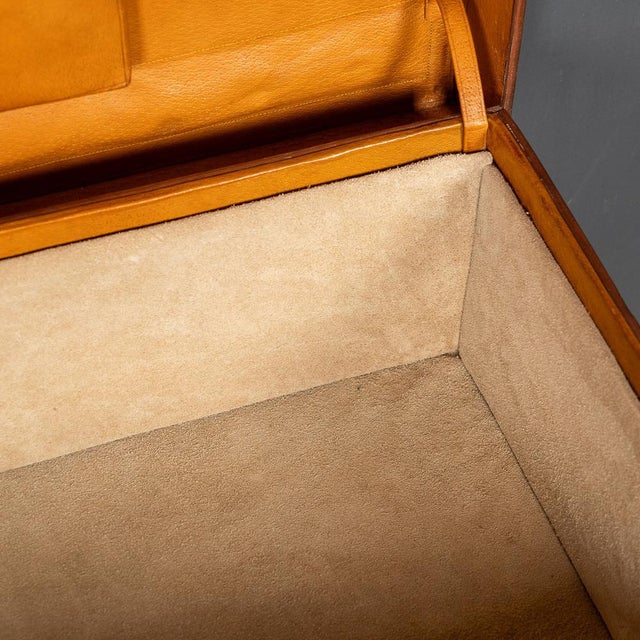 English Leather Trunk on Metal Stand, 1910s For Sale - Image 17 of 18