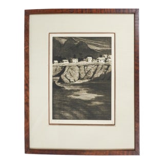 Late 20th Century Robert Mason California Coast Etching Mendocino For Sale