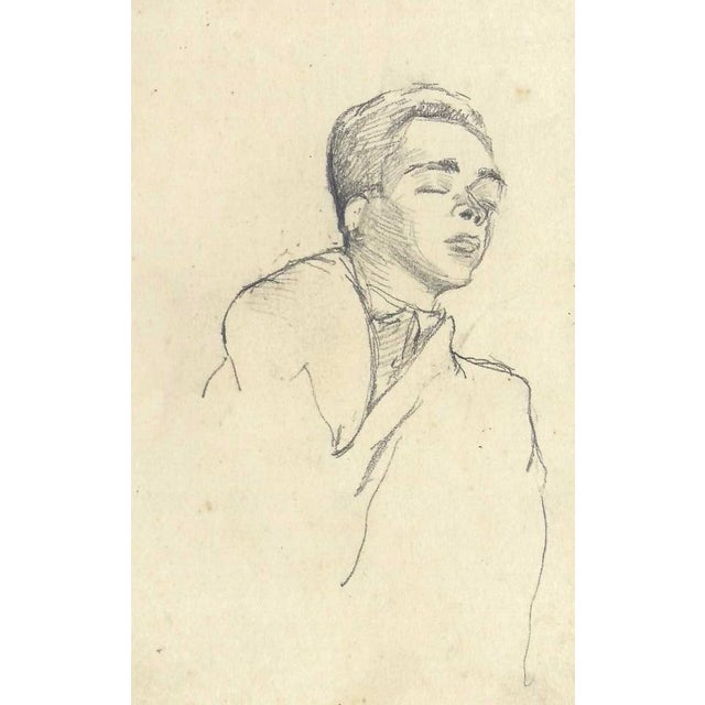Drawing of a man by a Japanese artist. Some pages are signed by the artist Shirosu and dated, this one is unsigned....