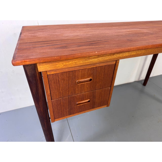 Black Mid-Century Danish Teak Desk, 1950s For Sale - Image 8 of 15