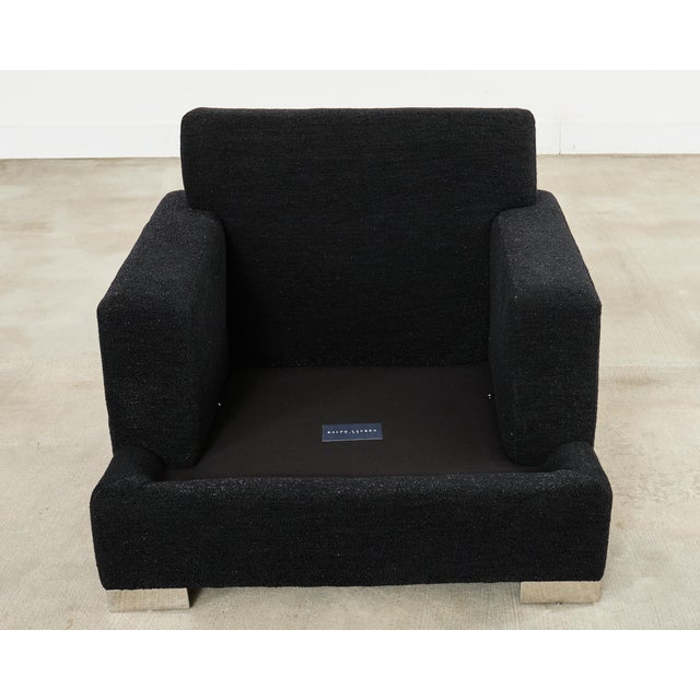 Ralph Lauren Pryce Club Chair Polished Steel Sled Feet For Sale - Image 12 of 18