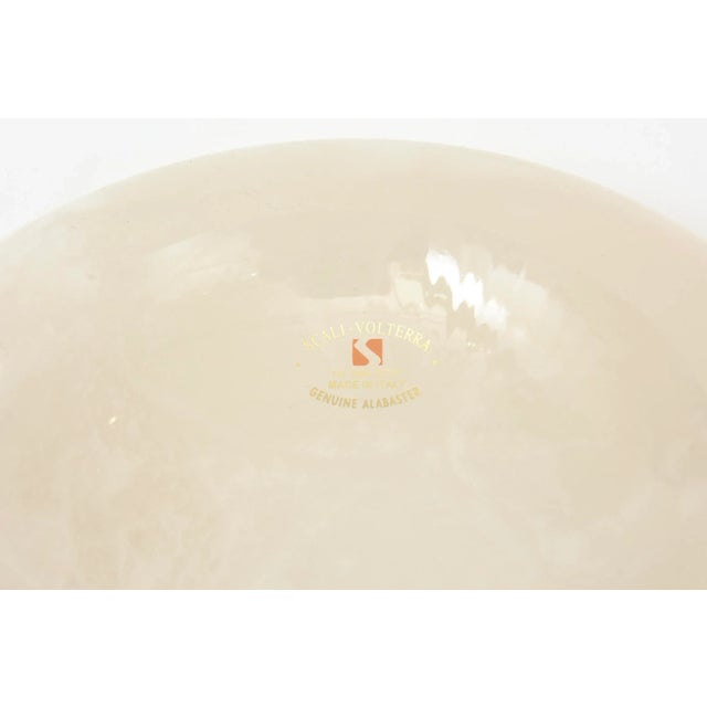 Alabaster Italian Round Alabaster Bowl With Lip With Sticker 90's For Sale - Image 8 of 8