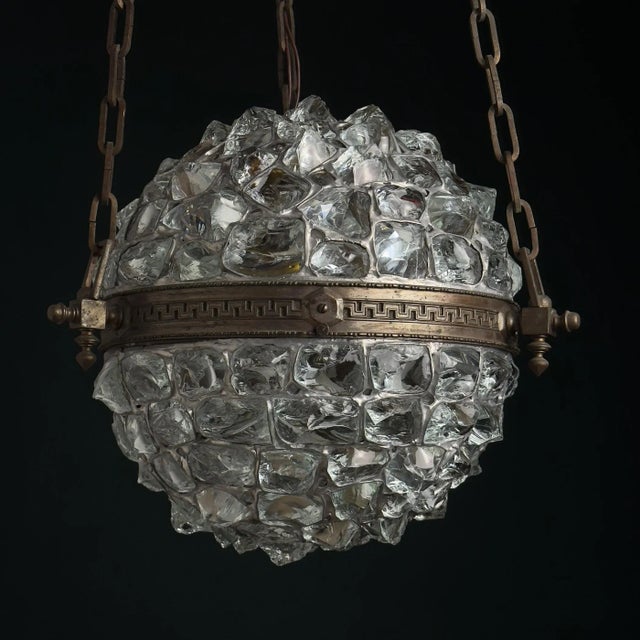 Antique Art Nouveau Style Chandelier with Chains, Austria, 1890s For Sale - Image 11 of 18
