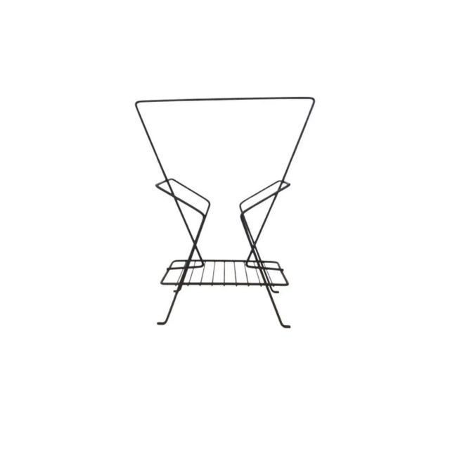 Mid Century Modern 1950s Kitsch Magazine Rack Holder Wrought Iron Vintage Richard Galef Restored For Sale - Image 4 of 8