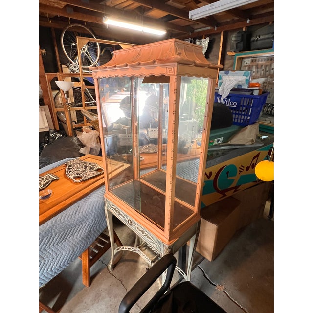 Chinoiserie Lighted Curio Cabinet For Sale - Image 9 of 11