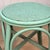 Vintage Coastal Rattan Turquoise Round Wicker Stools - A Pair For Sale - Image 10 of 13