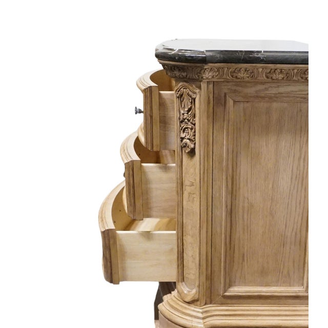 American Drew Rustic European Bleached Ash 37" Three Drawer Nightstand W. Granite Top 121-421 For Sale - Image 9 of 14
