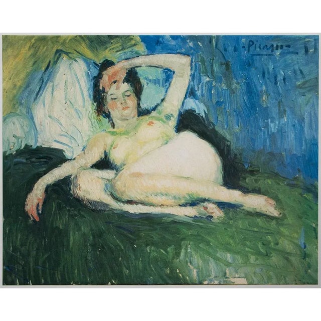 Printmaking Materials 1985 After Pablo Picasso, "Lying Female" Parisian Full-Color Print For Sale - Image 7 of 8