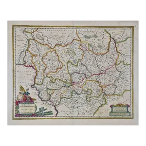 Region in West Germany: 17th Century Hand-Colored Map by Janssonius