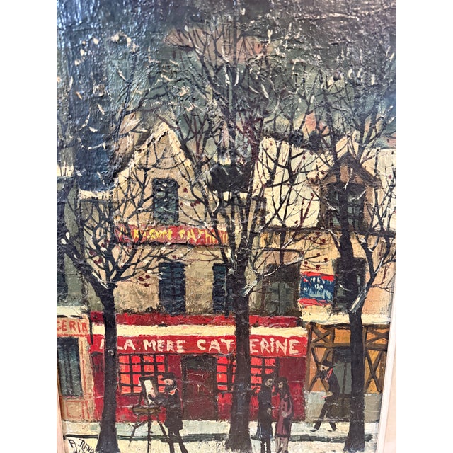 This is a rare, early original painting by renowned French urban landscape artist André Renoux (1939–2002), signed and...
