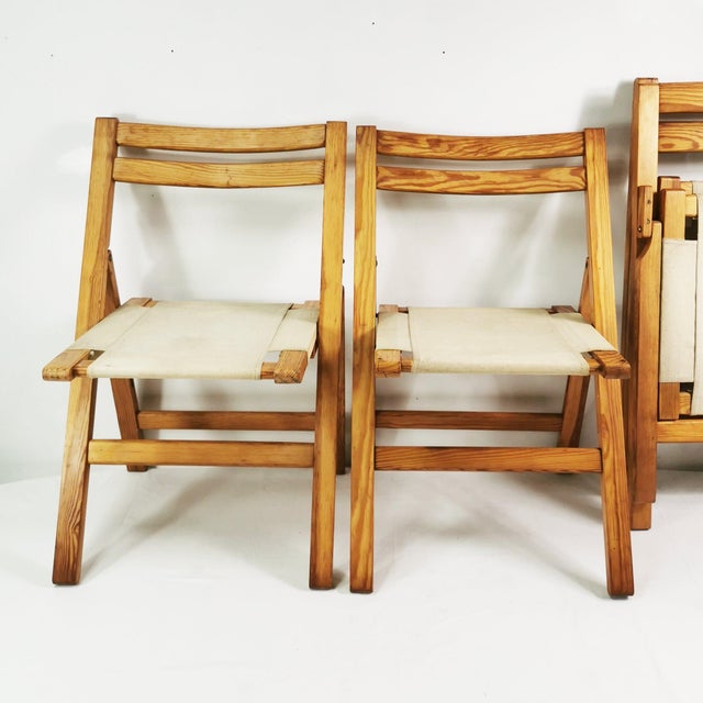 Mid-Century Modern Folding Chairs from Biała Podlaska Furniture Factory, 1970s, Set of 4 For Sale - Image 3 of 16