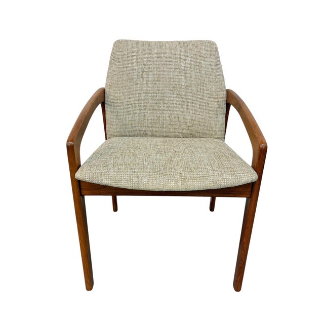 Mid-Century Danish Modern Teak Upholstered Dining Chairs - Set of 4 For Sale - Image 4 of 7