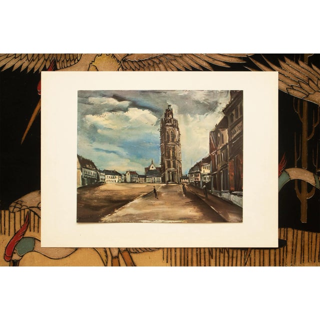1940s After M. Vlaminck "The Belfry at Verneuil", First Edition Period Swiss Offset Lithograph For Sale - Image 4 of 8