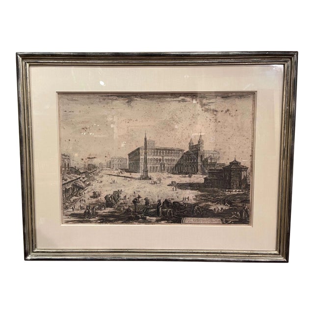 18th Century Italian Neo Classical Saint John Basilica Black and White Engraving For Sale