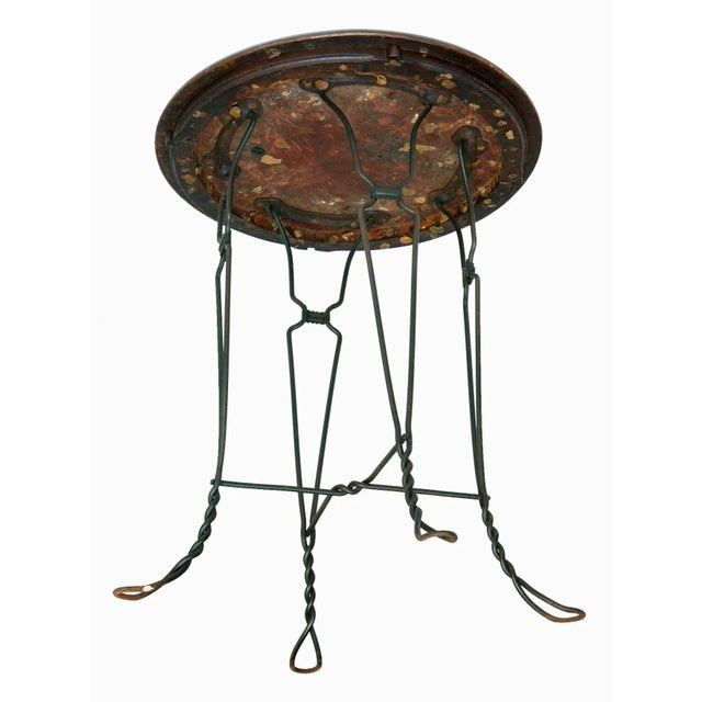 Brown Antique Ice Cream Parlor Table & Chairs Set/3 For Sale - Image 8 of 10