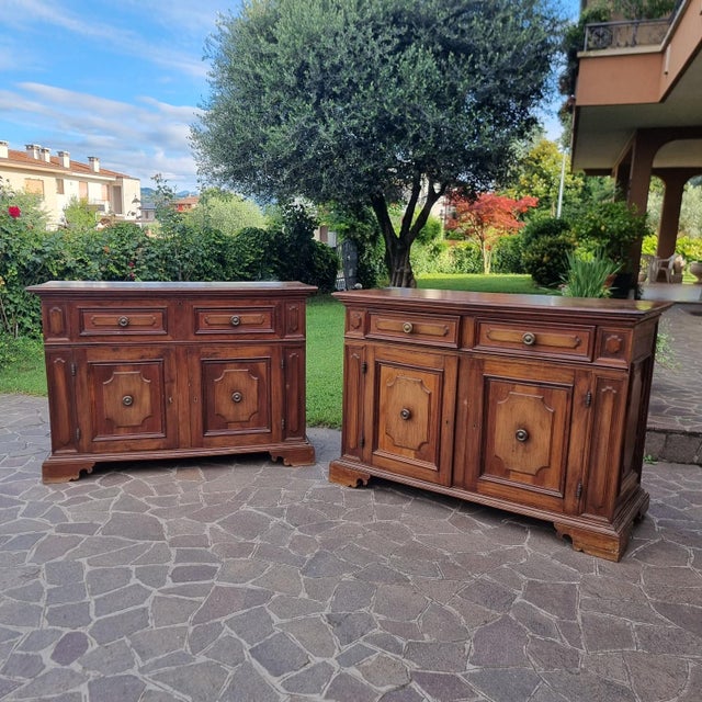 Late 18th Century Bolognese Walnut Credenzas, Set of 2 For Sale - Image 13 of 13