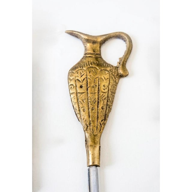 Metal Vintage Turkish Figural Brass & Stainless Steel Shish Kebab Skewers - Set of 6 For Sale - Image 7 of 9
