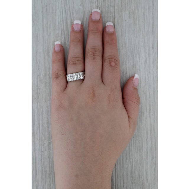 2010s 0.85ctw Diamond Ring Platinum Size 7.5 Anniversary Band Stackable For Sale - Image 5 of 8