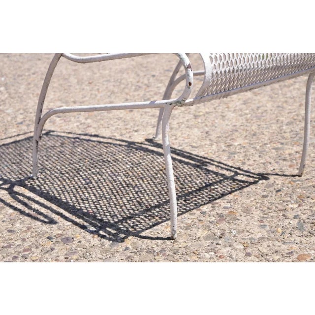 Metal Vintage Russell Woodard Sculptura Wrought Iron Patio Arm Chair, Attributed For Sale - Image 7 of 12