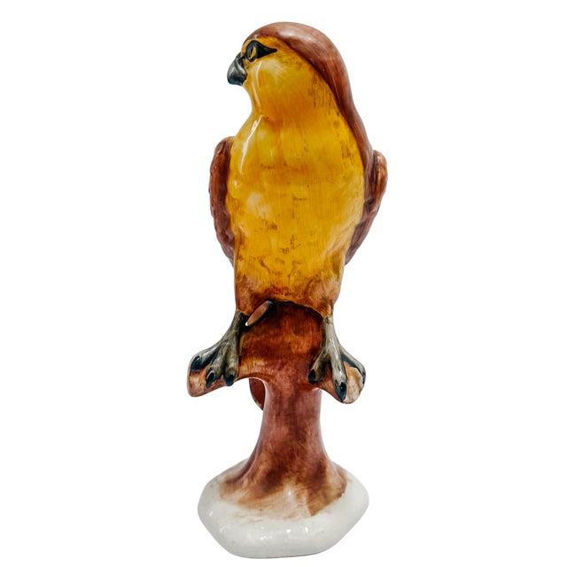 Italian Vintage Italian Ceramic Birds of Prey Sculptures – Pair of Falcons / Hawks For Sale - Image 3 of 11