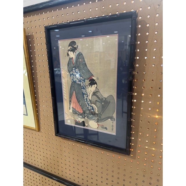 Woodblock Print : Toyokuni III : Utagawa Kunisada : Oboshi and Yozei-in Excellent condition framed The product is a...