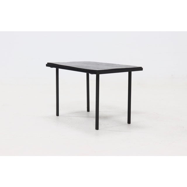 Paint Minimalist Steel and Slate Side or Coffee Table, 1960s For Sale - Image 7 of 10