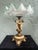 White Vintage Bohemian Style Opal Glass Tazza With Green Trim on Cherub Pedestal Base For Sale - Image 8 of 12