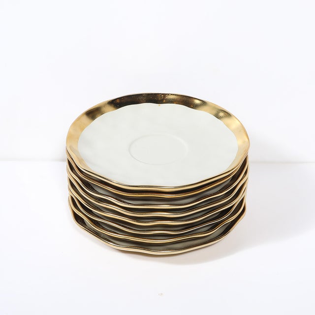 Modernist Porcelain W/Gilt Accents Tea/Coffee Service for 8 by Tania Bulhões For Sale - Image 15 of 18