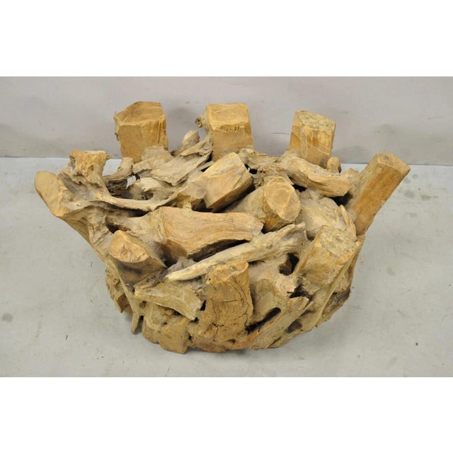 Vintage Teak Wood Root Driftwood Natural Coffee Table Pedestal Base. Item features solid wood construction, beautiful wood...